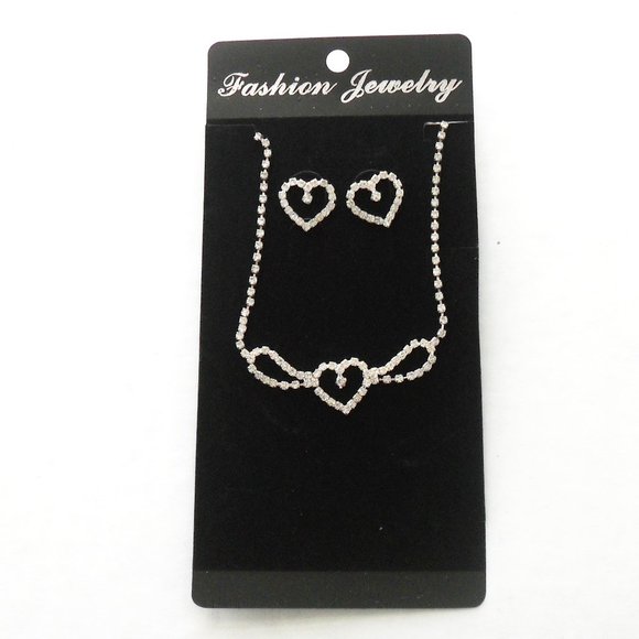 Crystal Heart Necklace & Earring Set - Picture 1 of 1
